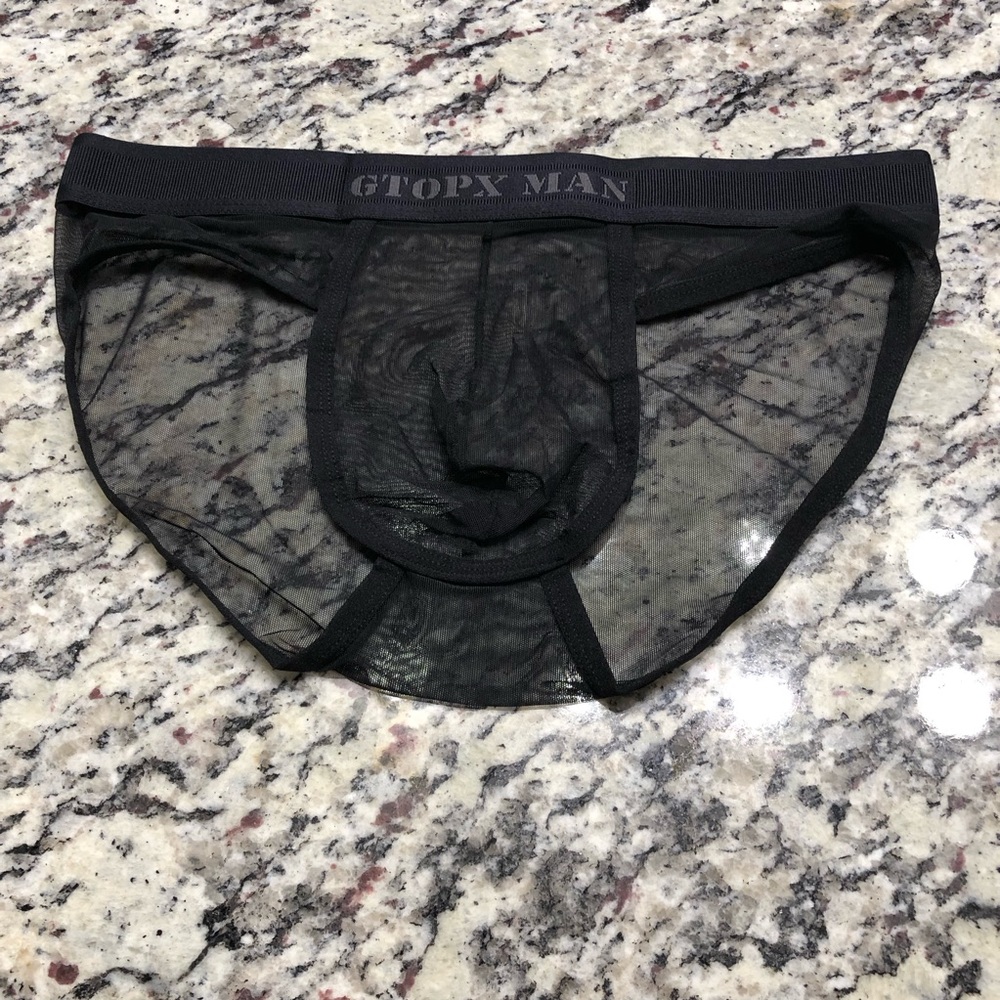 Mens sexy translucent sport briefs